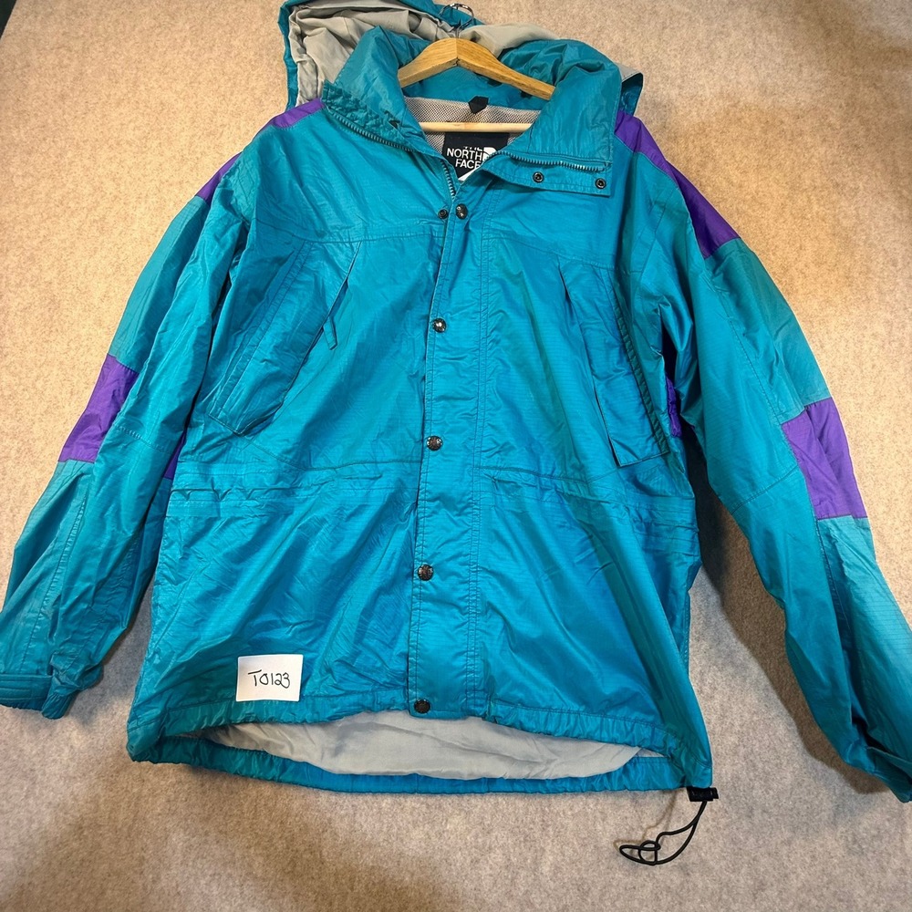 Vintage The North Face 90's Mountain Jacket Teal Purple‎ Colorblock Mens Medium